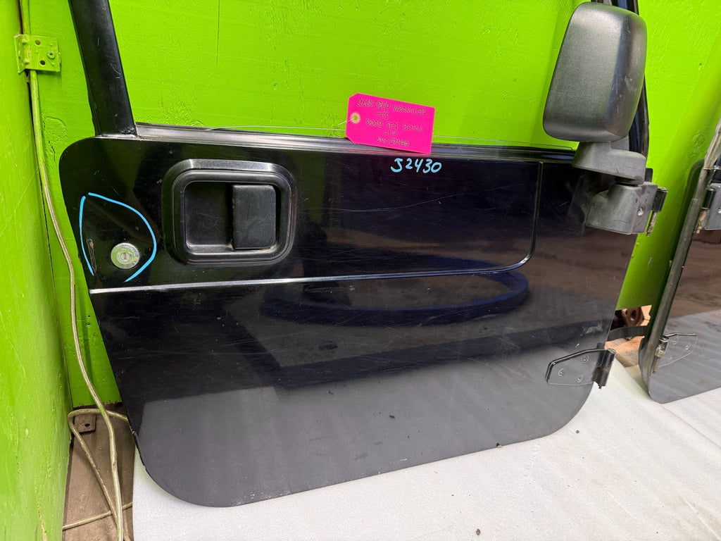 06 JEEP WRANGLER TJ LJ OEM FULL HARD DOORS COMPLETE KEY MIRRORS BLACK 97-06