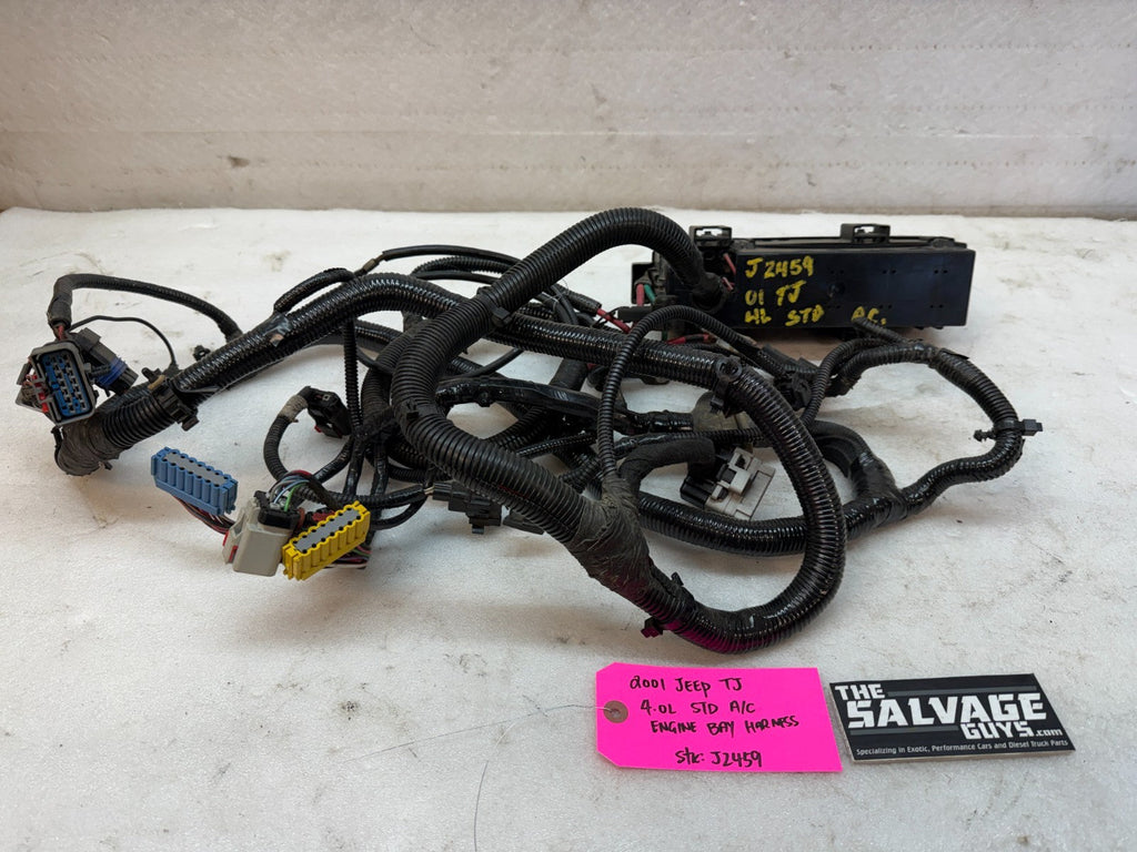 2001 JEEP WRANGLER TJ 4.0 M/T MANUAL TRANS ENGINE FUSE BOX HARNESS LOOM w A/C
