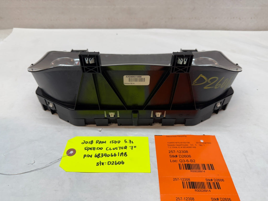 17 18 DODGE RAM SPORT 1500 5.7 METRIC SPEEDOMETER GAUGE CLUSTER 68340661AB 63k