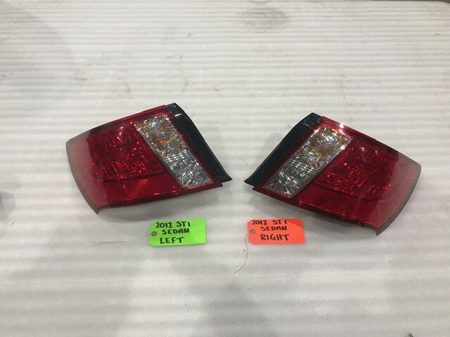 2012 SUBARU IMPREZA STI LEFT RIGHT OEM TAILLIGHTS SEDAN 08-14 42K
