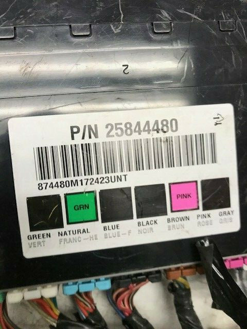 08 09 10 Chevrolet GMC DURAMAX LMM 6.6 BCM BODY CONTROL MODULE WIRING 25844480