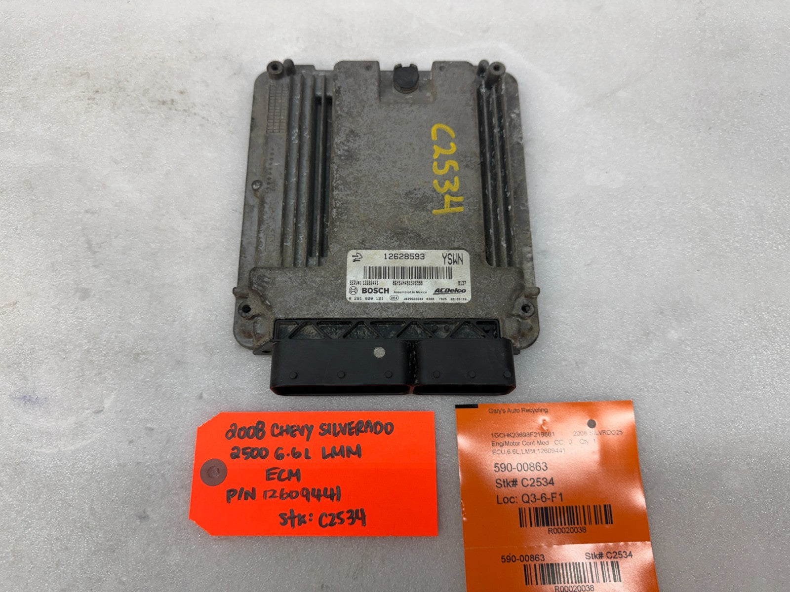 08 09 10 Chevrolet GMC 2500HD DURAMAX 6.6 LMM ECM ECU ENGINE COMPUTER 12609441
