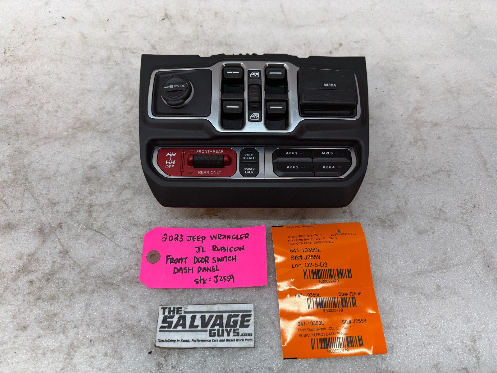 18-24 JEEP WRANGLER RUBICON JL JT DASH WINDOW AUXILIARY LOCKER SWITCH PANEL