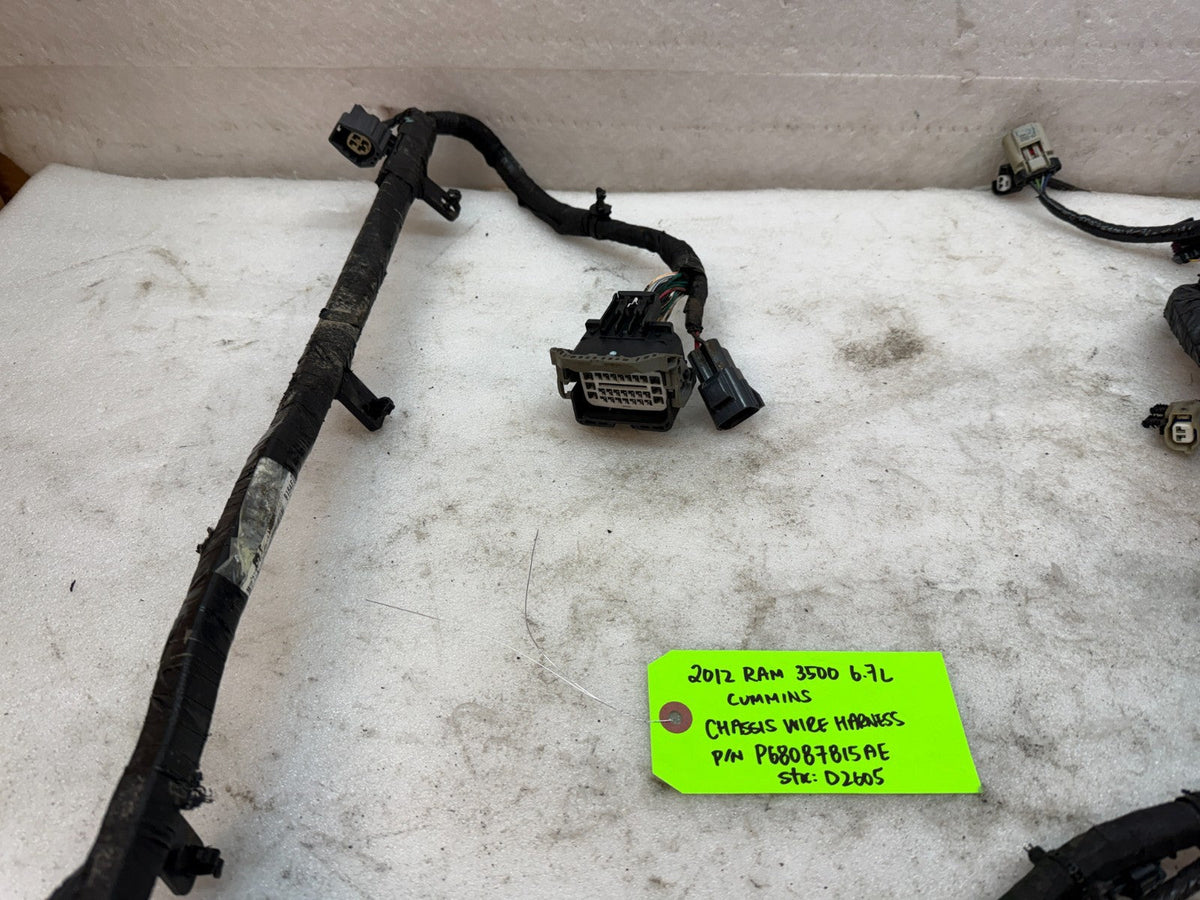 12 RAM 2500 3500 6.7 CHASSIS FRAME WIRING HARNESS 4x4 AUTO P68087815AE