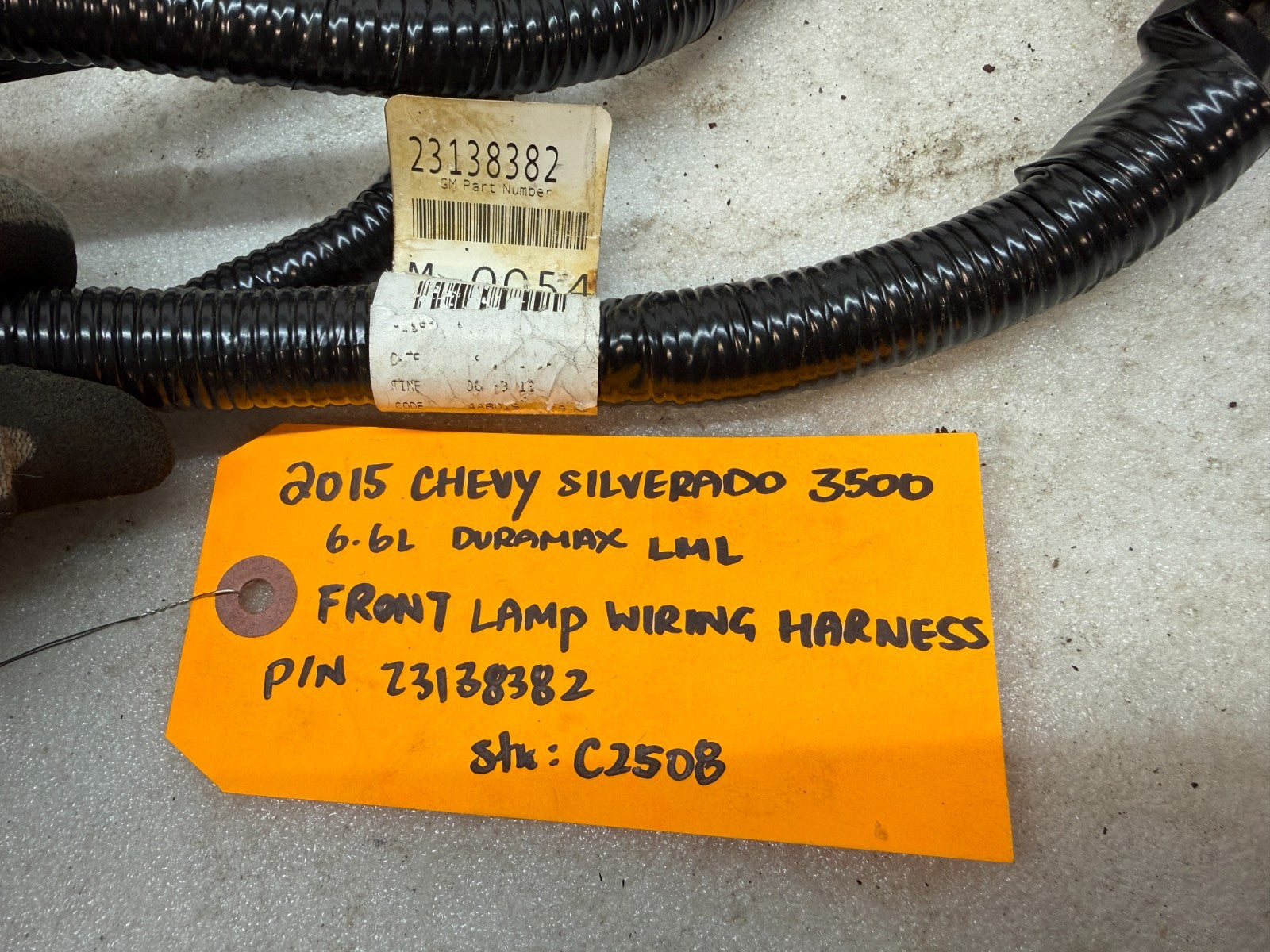15 GMC SIERRA CHEVROLET SILVERADO DURAMAX 6.6 LML FRONT END LAMP WIRING HARNESS