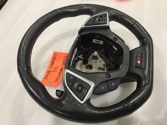 16-21 CHEVROLET CAMARO SS RS ZL1 BLACK LEATHER STEERING WHEEL AUTOMATIC 84449662