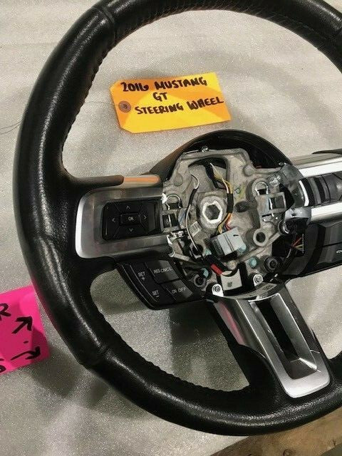 2016 FORD MUSTANG GT BLACK LEATHER STEERING WHEEL W CONTROLS  6sp MANUAL15 16 17