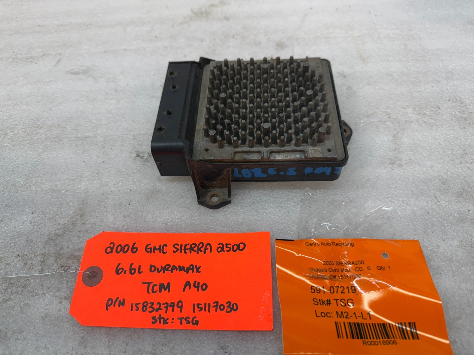 06 07 08 GMC SIERRA ALLISON A40 TRANSMISSION CONTROL MODULE TCM TCU A40 15117030