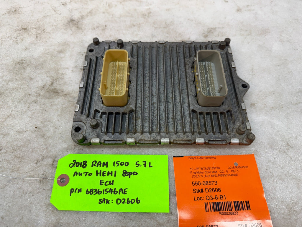 18 DODGE RAM SPORT 1500 5.7 HEMI ENGINE COMPUTER ECM ECU 68361546AE 15-21 63k