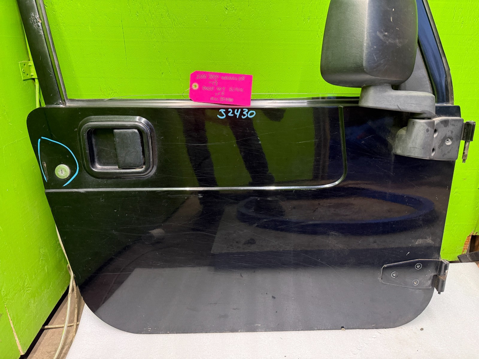 06 JEEP WRANGLER TJ LJ OEM FULL HARD DOORS COMPLETE KEY MIRRORS BLACK 97-06