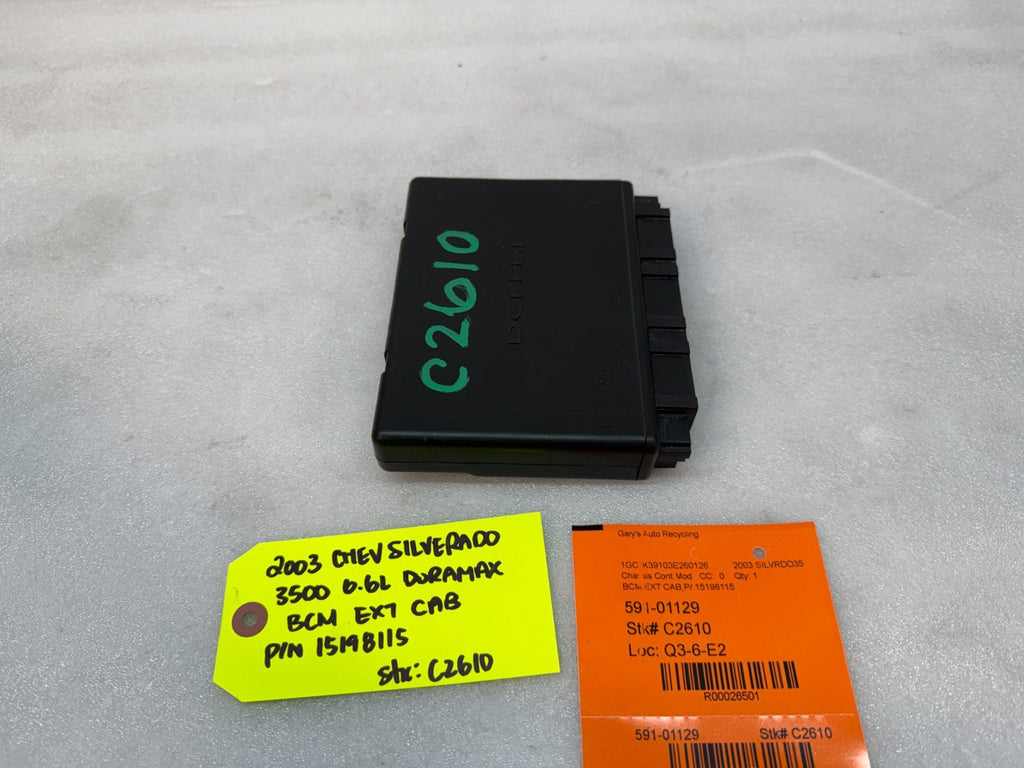 01-05 Chevrolet GMC 2500HD 3500HD 6.6 DURAMAX BODY CONTROL MODULE BCM 15198115
