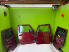 07-18 JEEP WRANGLER JK OEM FULL HARD DOORS RED WITH DOOR PANELS MIRROR KEY PEM