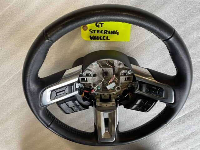 17 FORD MUSTANG GT BLACK LEATHER STEERING WHEEL W CONTROLS  6sp MANUAL 15 16 17