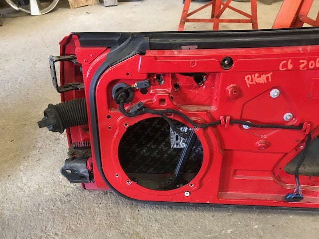 07 CHEVROLET CORVETTE Z06 C6 RIGHT PASSENGER DOOR SHELL RED 05-13
