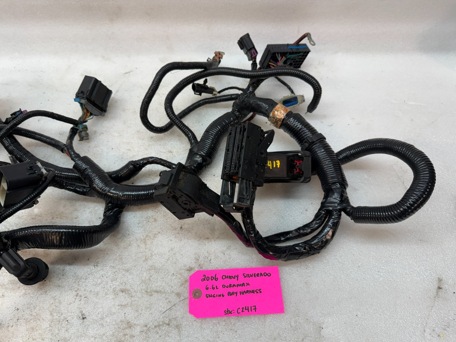06 07 GMC CHEVROLET 2500HD DURAMAX 6.6 LBZ ENGINE BAY MOTOR PCM WIRING HARNESS