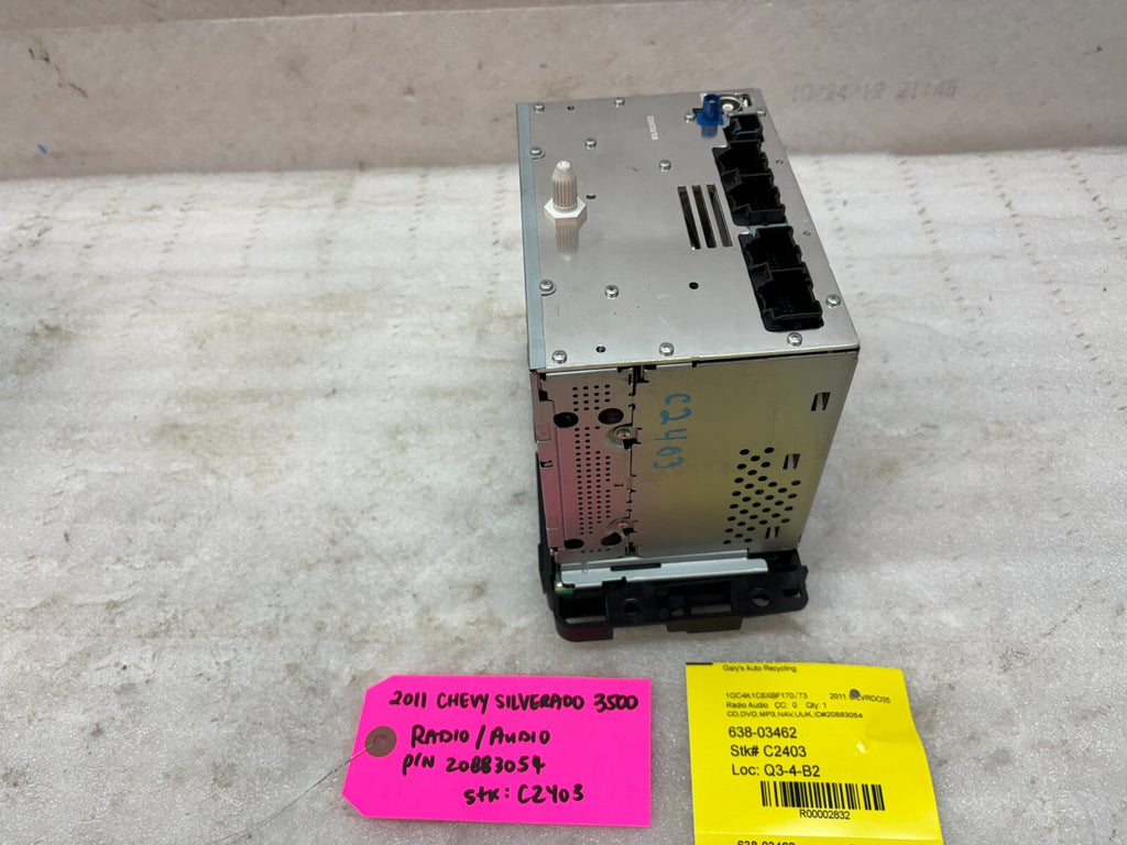 11 GMC SIERRA CHEVROLET SILVERADO OEM UUK NAVIGATION STEREO RADIO 09-13 20883054