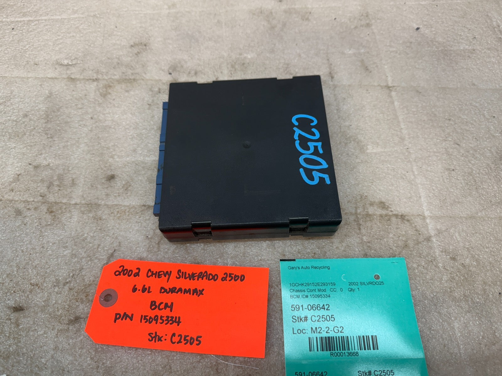 01 02 Chevrolet GMC DURAMAX LB7 6.6 BODY CONTROL MODULE BCM 15095334