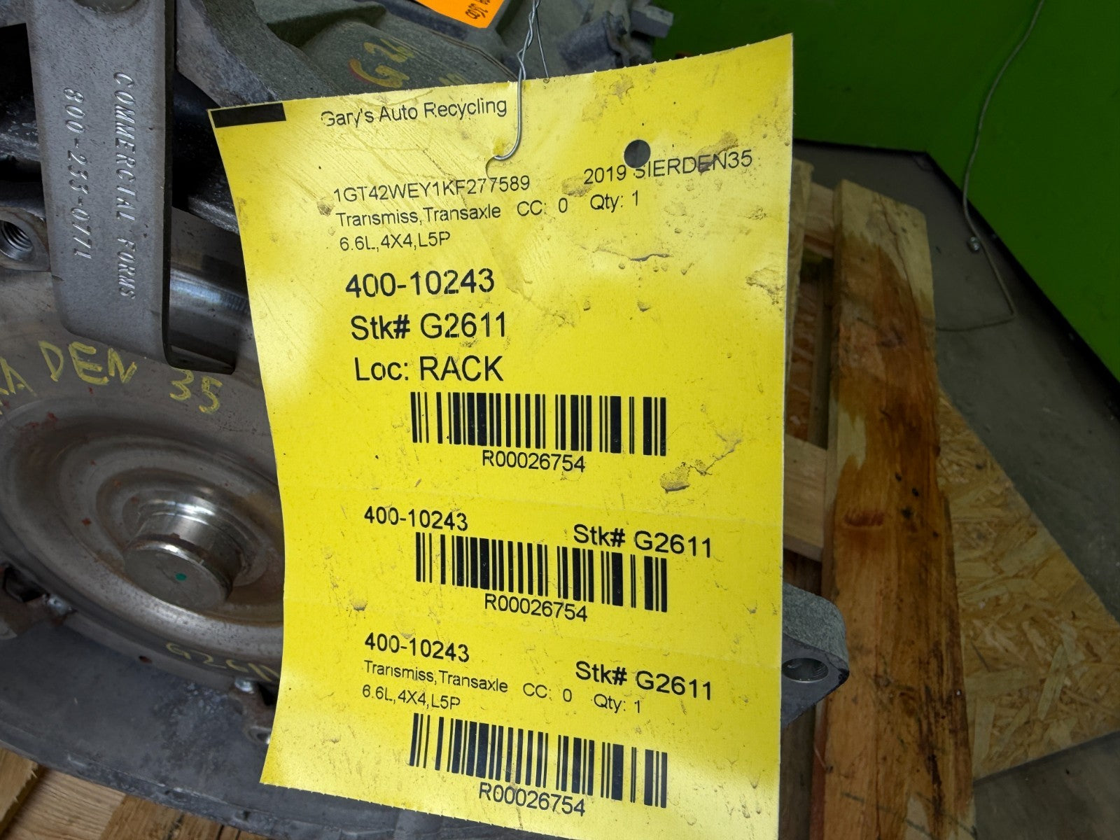 17-19 GMC SIERRA 2500HD 3500 ALLISON AUTOMATIC TRANSMISSION FOR DIESEL 6.6 L5P