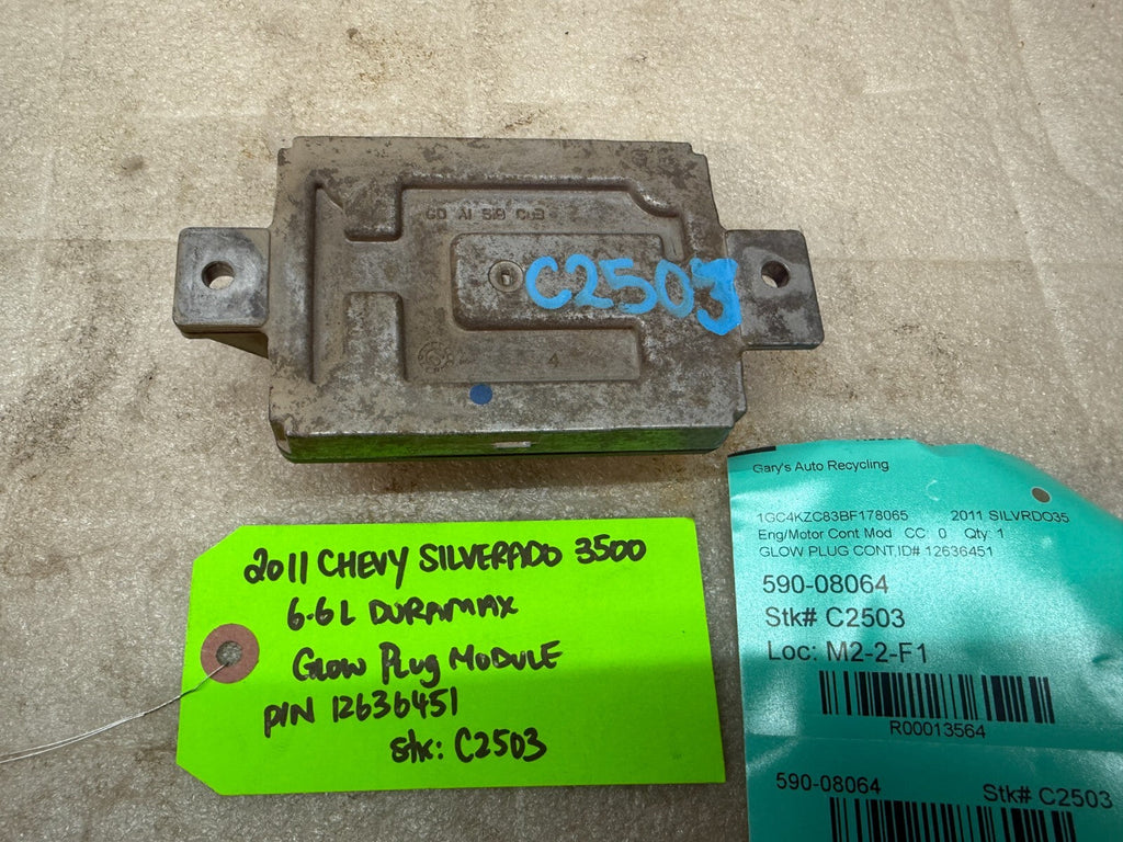 11-14 GMC CHEVROLET SILVERADO 3500HD 6.6 LML OEM GPM GLOW PLUG MODULE 12636451