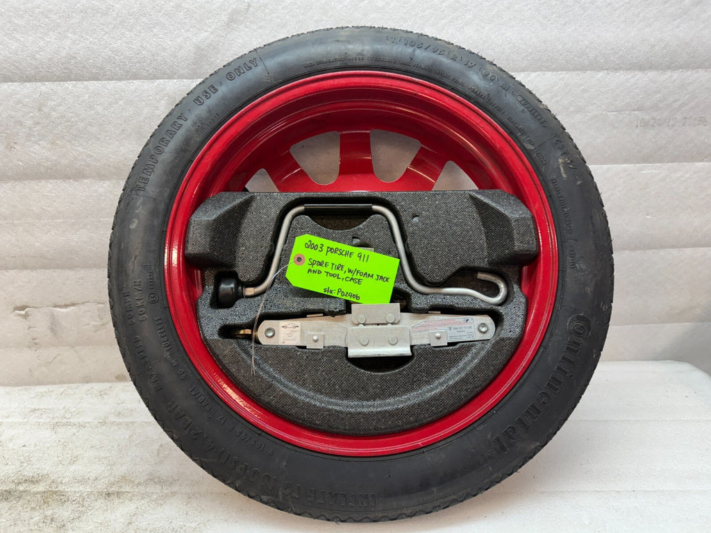 97-04 PORSCHE 911 996 BOXSTER 986 OEM 17" ALUMINUM SPARE WHEEL TIRE JACK BAG