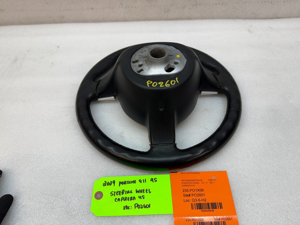 09 PORSCHE 997 911 BLACK LEATHER SPORT STEERING WHEEL MANUAL 99734780442 06-09