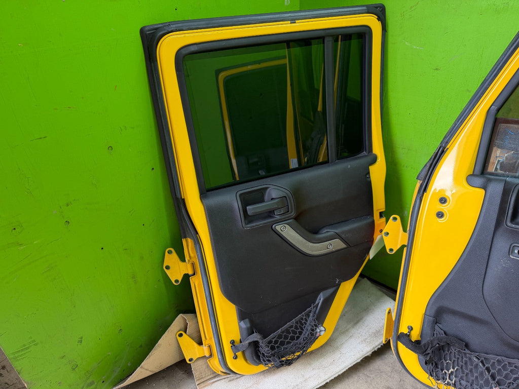 07-18 JEEP WRANGLER JK OEM FULL HARD DOORS YELLOW WITH DOOR PANELS MIRRORS