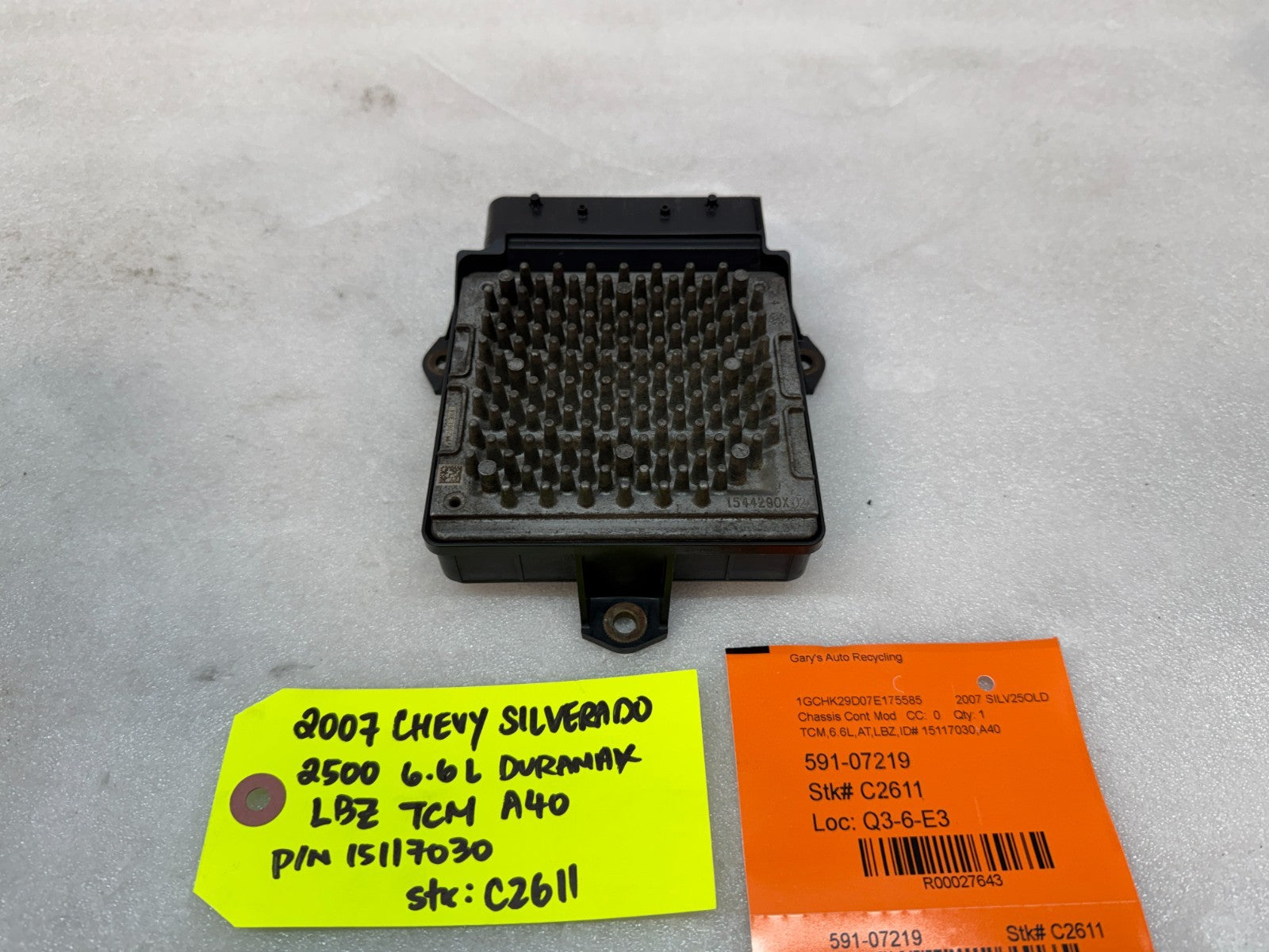 06 07 08 GMC SIERRA ALLISON A40 TRANSMISSION CONTROL MODULE TCM TCU A40 15117030