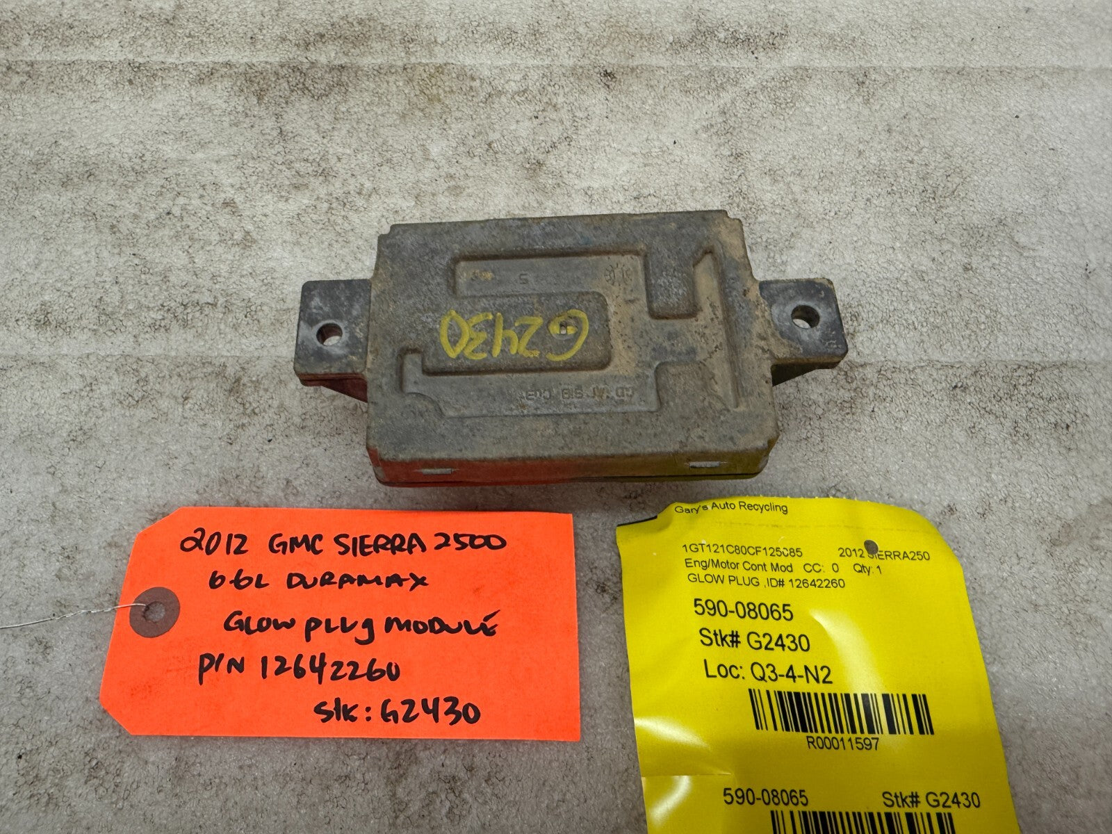 11-14 GMC CHEVROLET SILVERADO 3500HD 6.6 LML OEM GPM GLOW PLUG MODULE 12642260