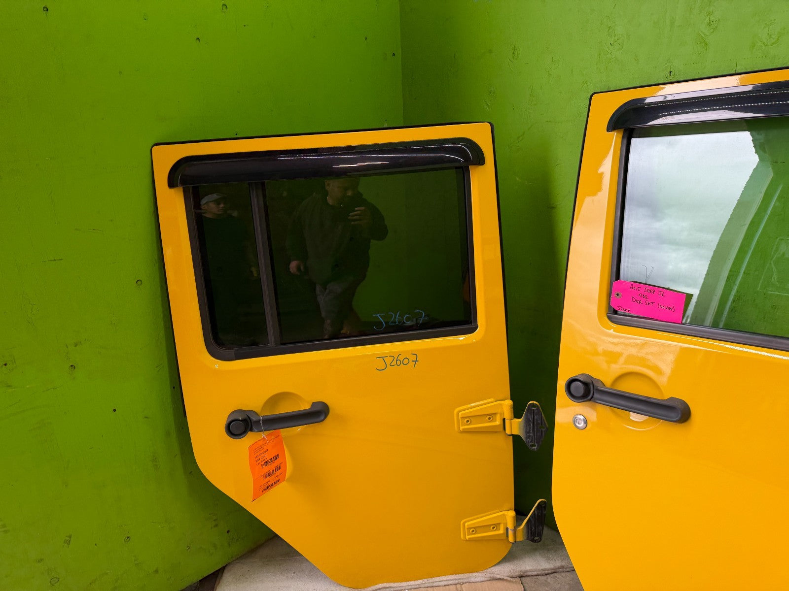 07-18 JEEP WRANGLER JK OEM FULL HARD DOORS YELLOW WITH DOOR PANELS MIRRORS