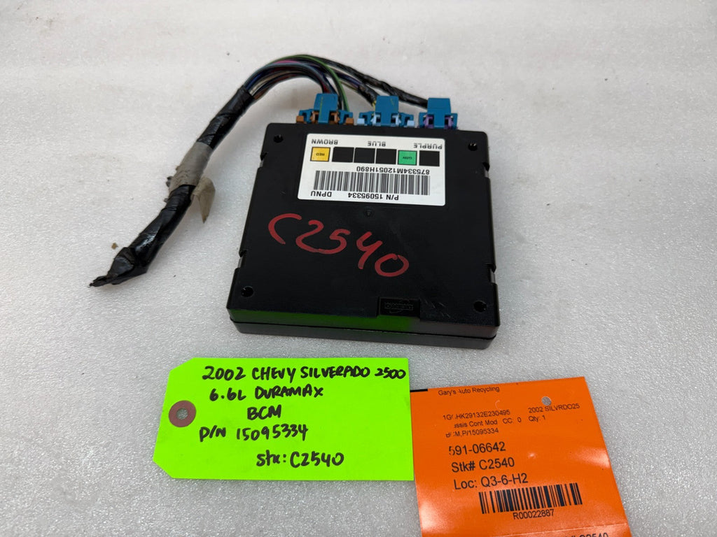 01-05 Chevrolet GMC 2500HD 3500HD 6.6 DURAMAX BODY CONTROL MODULE BCM 15095334