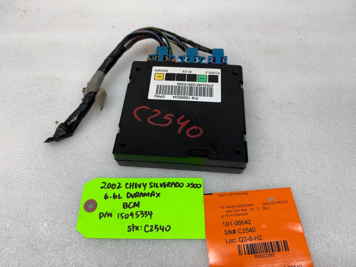 01-05 Chevrolet GMC 2500HD 3500HD 6.6 DURAMAX BODY CONTROL MODULE BCM 15095334