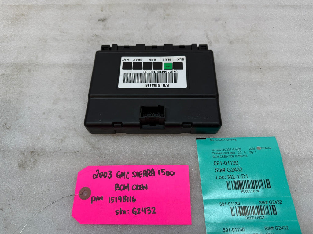 03 04 Chevrolet GMC 1500 2500 DURAMAX  BODY CONTROL MODULE BCM 15198116