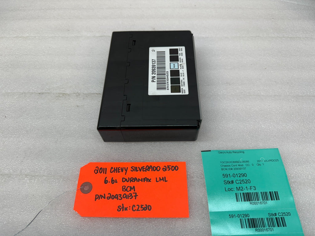 11-14 Chevrolet GMC 2500HD DURAMAX 6.6 LML BCM BODY CONTROL MODULE 20939137