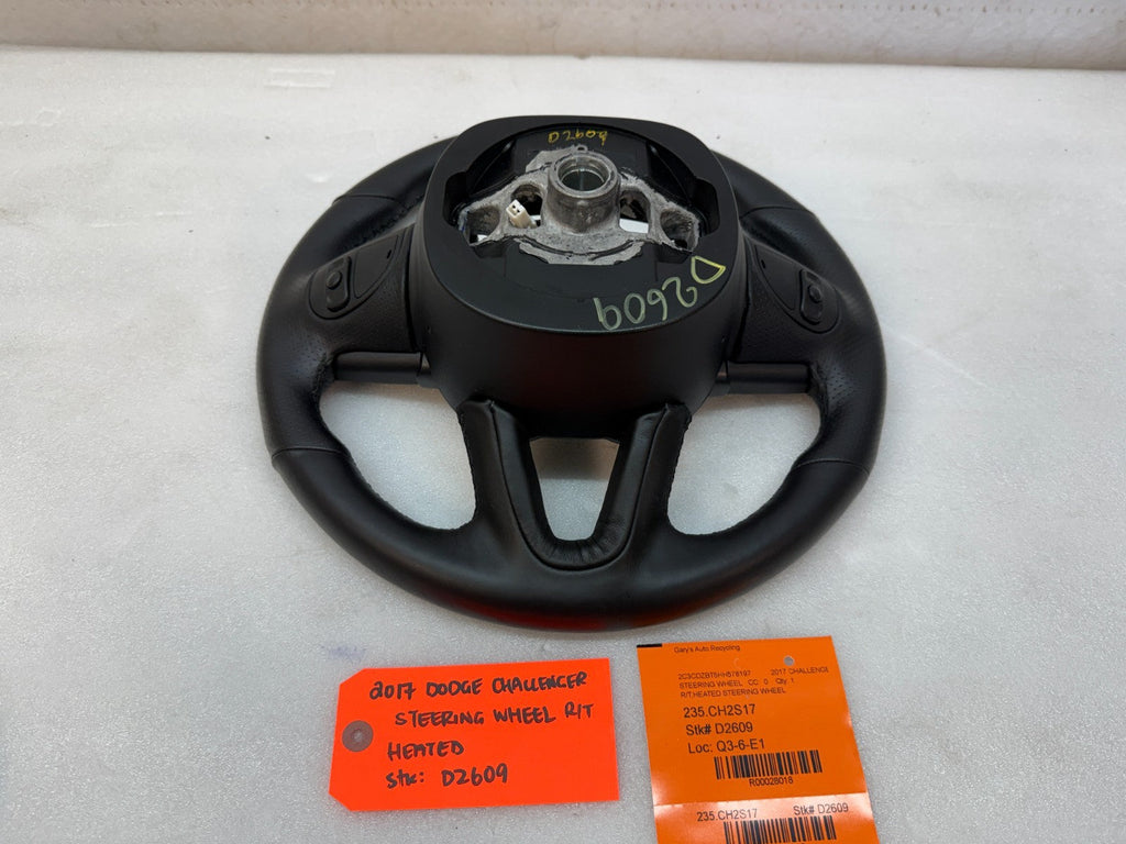 17 DODGE CHALLENGER R/T OEM HEATED BLACK LEATHER STEERING WHEEL MANUAL 15-23