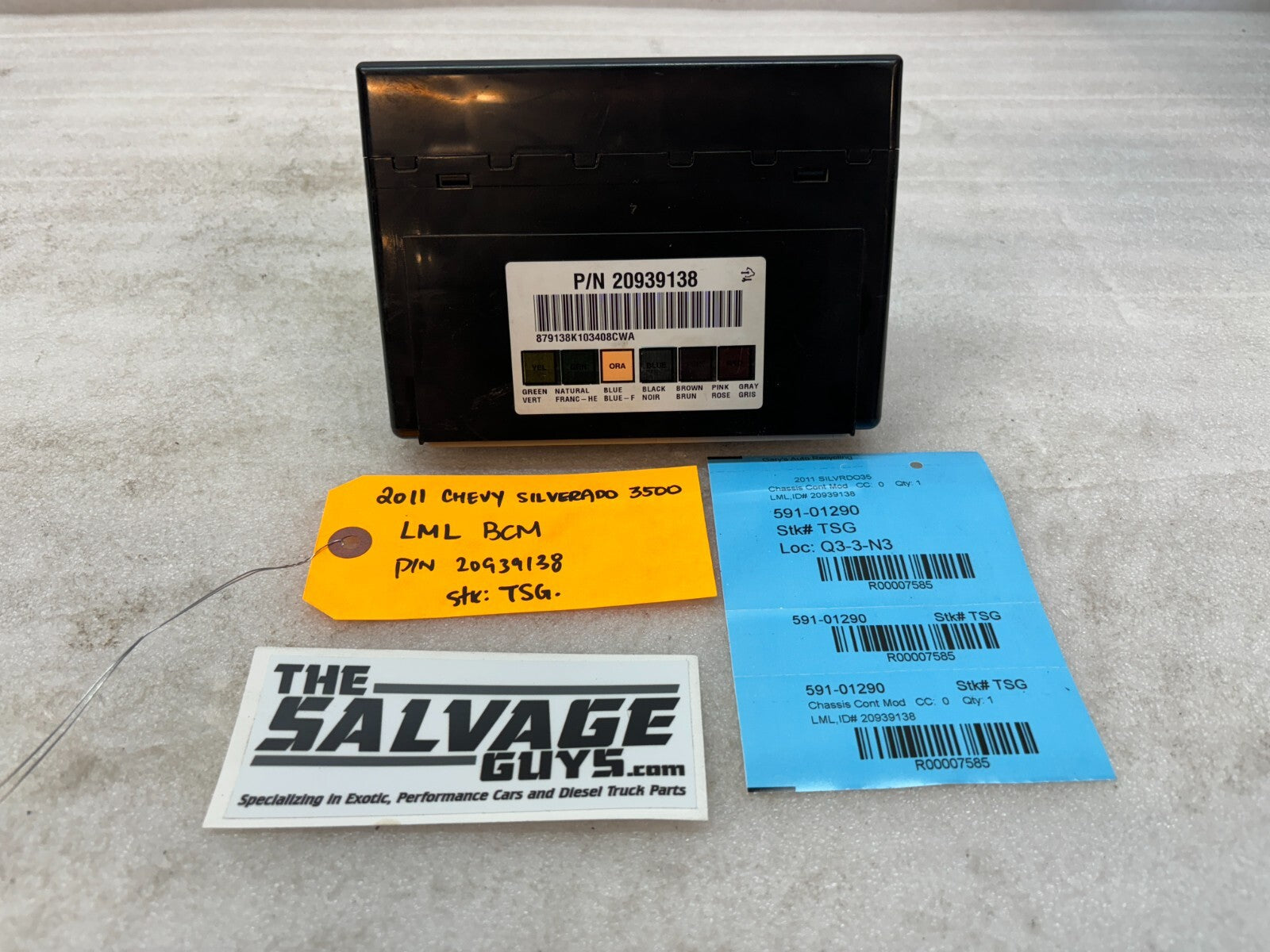 11-14 Chevrolet GMC 2500HD DURAMAX 6.6 LML BCM BODY CONTROL MODULE 20939138