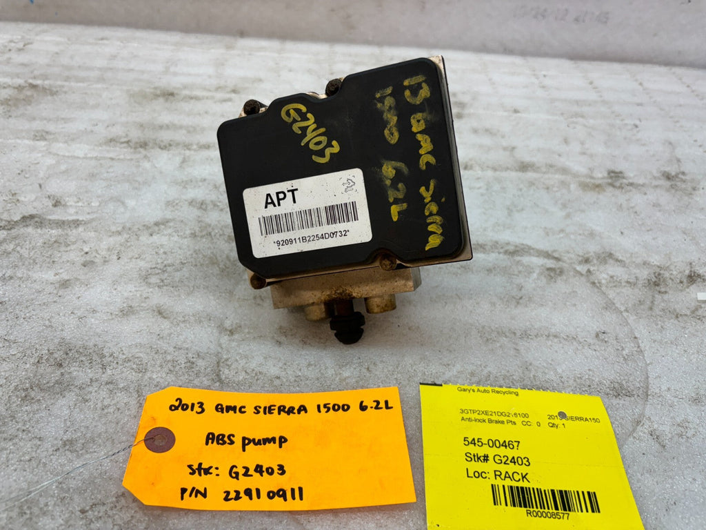 09-14 CHEVROLET GMC SILVERADO SIERRA 1500 6.2 ABS ANTI LOCK BRAKE PUMP 22910911