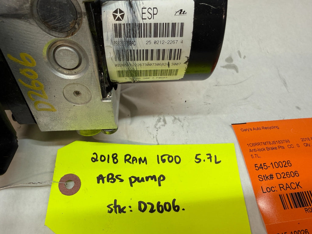 18 DODGE RAM SPORT 1500 5.7 ABS ANTI LOCK BRAKE PUMP CONTROL MODULE 63k