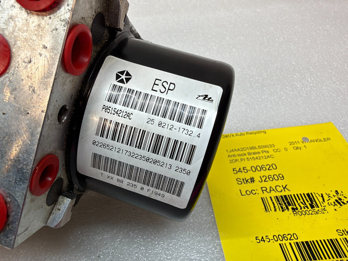 11 JEEP WRANGLER JK JKU OEM ABS ANTI LOCK BRAKE PUMP MODULE P05154212AC