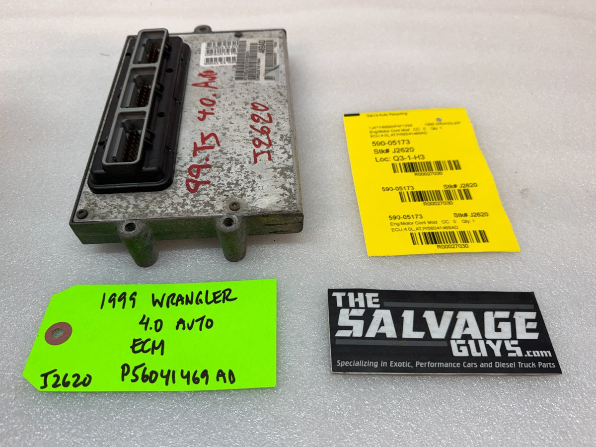 99 JEEP WRANGLER TJ 4.0 AUTOMATIC TRANS ENGINE COMPUTER ECM ECU P56041469AD