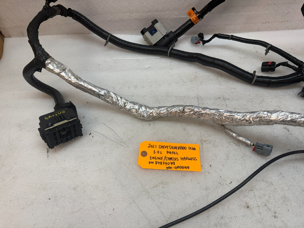21 GMC CHEVROLET SILVERADO 1500 3.0 DIESEL LM2 ENGINE WIRING HARNESS 84877079