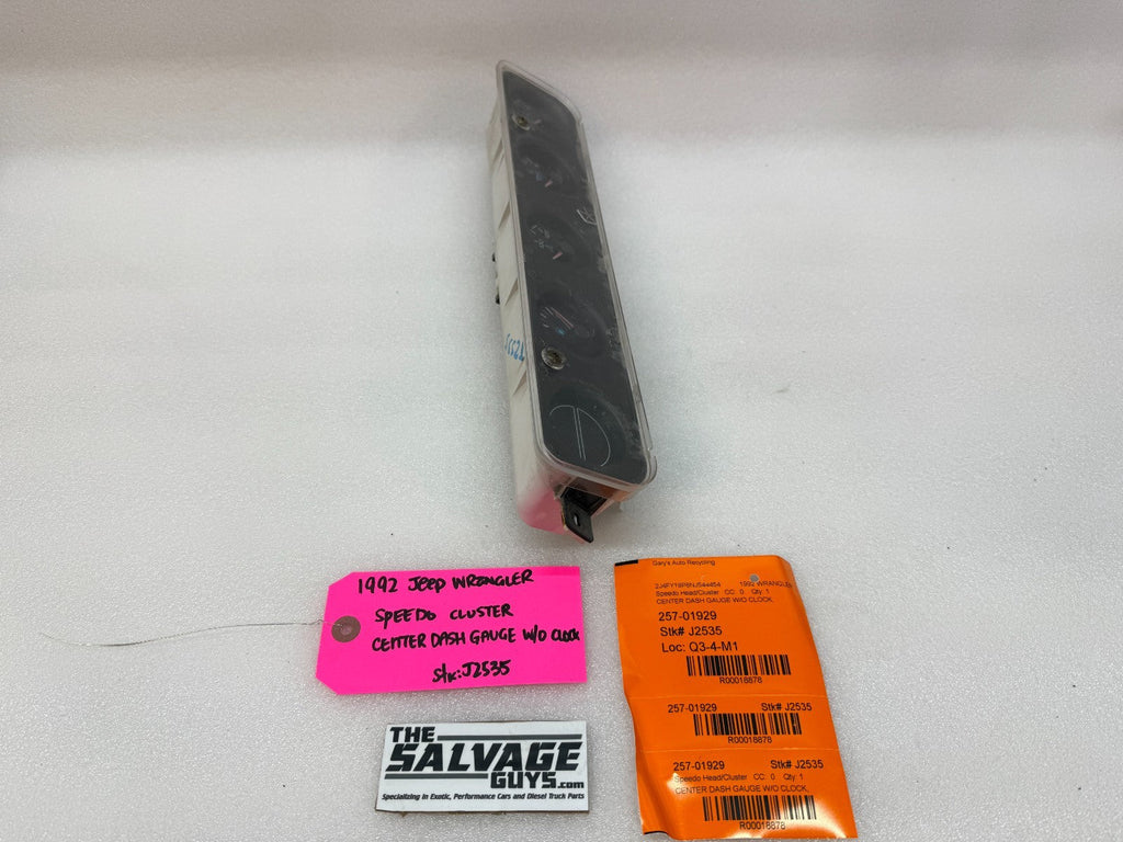 92-95 JEEP WRANGLER YJ OEM METRIC CENTER GAUGE CLUSTER P56004890