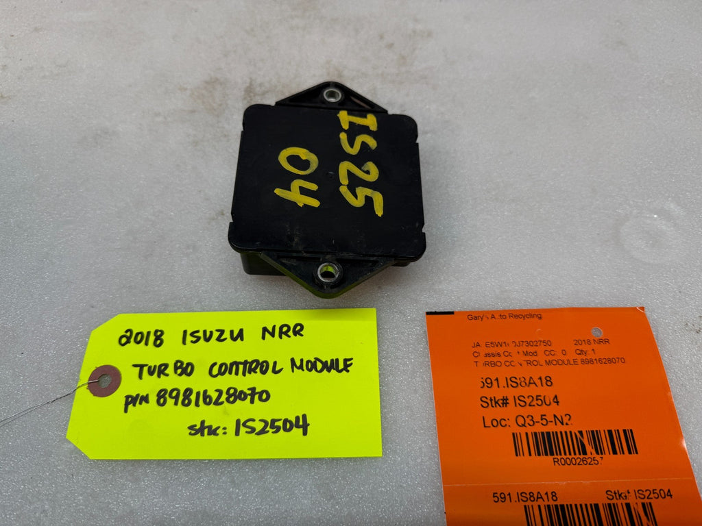 18 ISUZU NRR NPR NQR 5.2 4HK1-TC TURBO CONTROL MODULE 8981628070