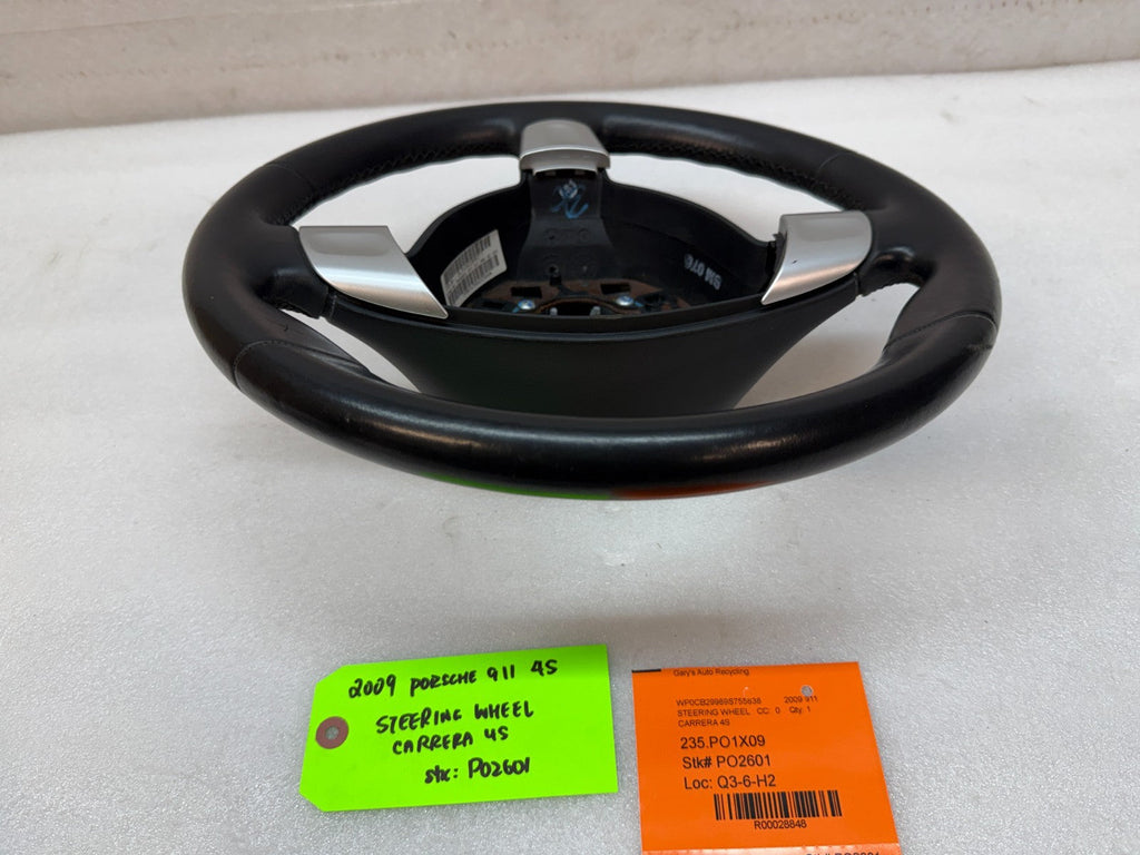 09 PORSCHE 997 911 BLACK LEATHER SPORT STEERING WHEEL MANUAL 99734780442 06-09