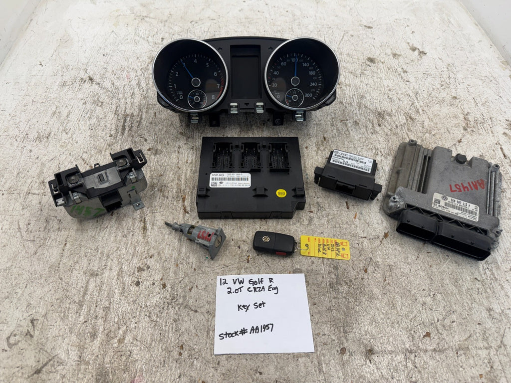 10-14 VOLKSWAGEN GOLF R MK6 2.0 6SP MATCHING KEY SET DME ECU IMMOBILIZER BCM