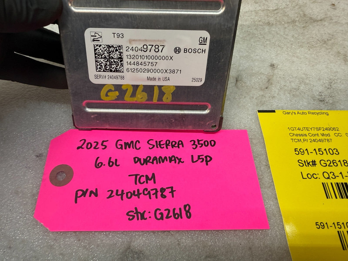 24 25 Chevrolet GMC 3500hd SIERRA ALLISON TRANSMISSION COMPUTER TCM TCU 24049787