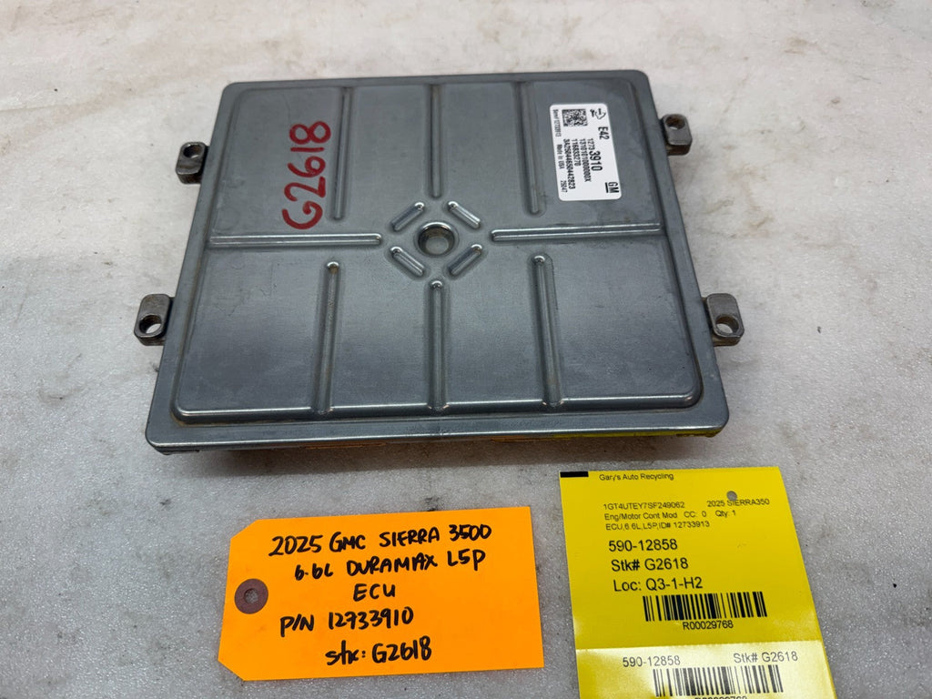 25 GMC 2500 3500 SIERRA 6.6 L5P DURAMAX DIESEL ENGINE COMPUTER ECM ECU 12733910