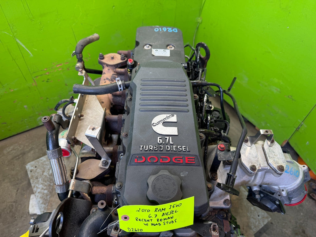 10 11 12 DODGE RAM 2500 3500 6.7 CUMMINS TURBO DIESEL ENGINE MOTOR REMAN STUDDED