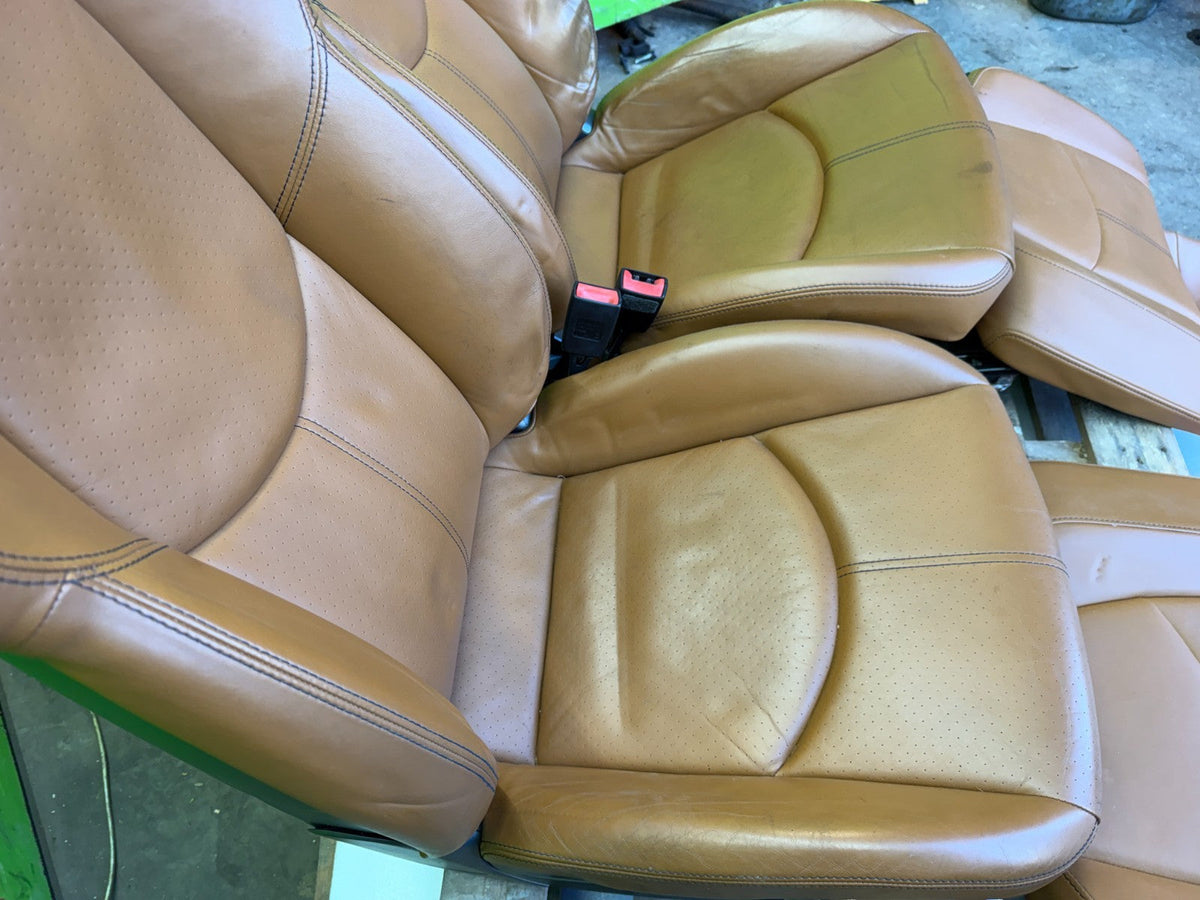 05-13 PORSCHE 997 911 LEFT RIGHT POWER HEATED 18 WAY SPORT SEATS NATURAL BROWN