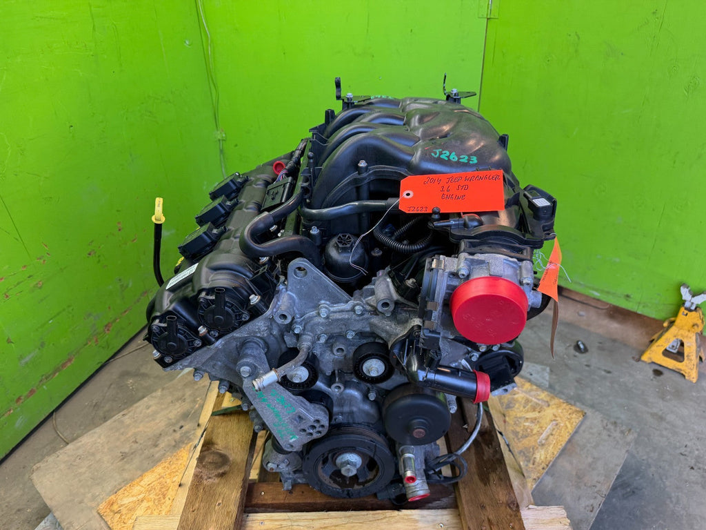 14 JEEP WRANGLER JK 3.6 COMPLETE ENGINE MOTOR ASSEMBLY 80k 14-18
