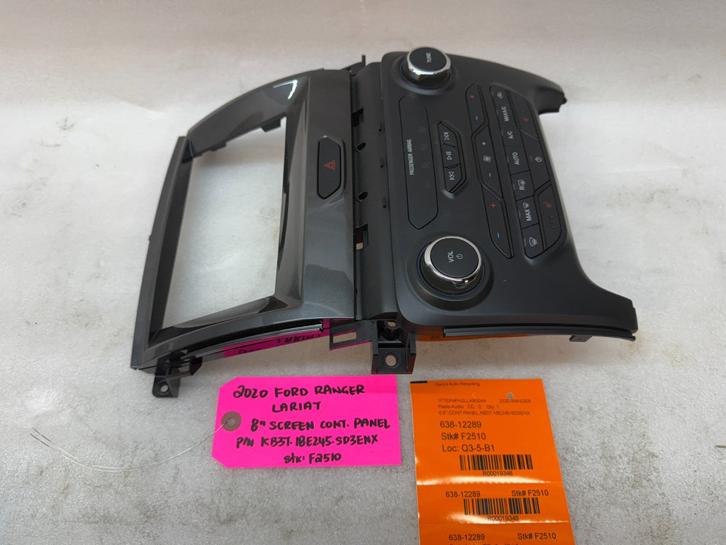 20 FORD RANGER LARIAT RADIO NAVIGATION HEATER CONTROL TRIM 19-23